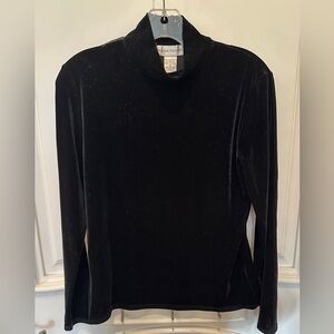 Casual Corner Black Velvet Top